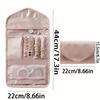 1pc Pu Leather Travel Jewelry Organizer Case Foldable Jewelry Roll Journey Rings Necklaces Earrings Brooches Bracelets