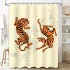 Decorative Tiger Shower Curtain Printed Fabric Vivid Design for Bathroom Decorations Easy Installation In Bathrooms