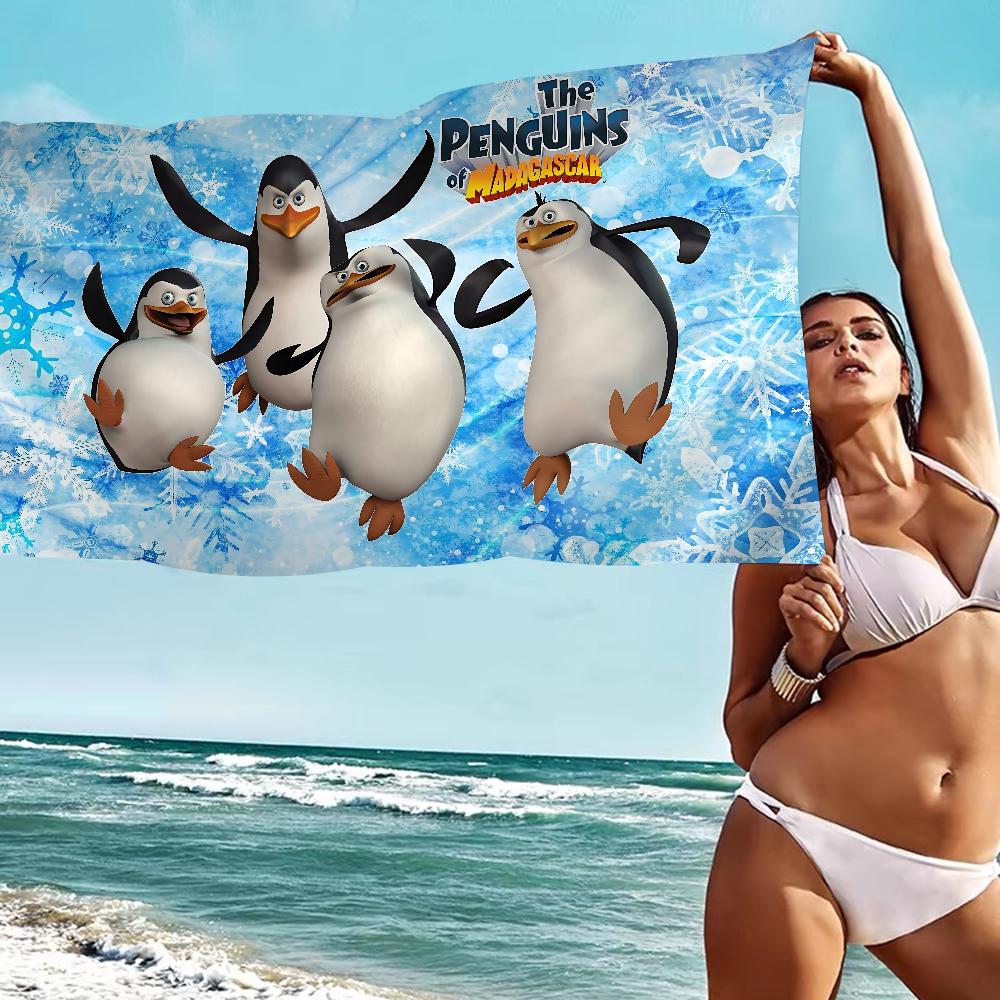 

Cute Penguins Of Madagascar Cartoon Beach Towel Bath Towels For Girl Microfiber Quick Dry Sand Free Beach Yoga Spa W30*H60(CM)