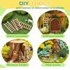 40pcs Natural Wood Miniature Ladder For Moss Landscape And Doll House Furniture Safe For Children Creative Pretend Play