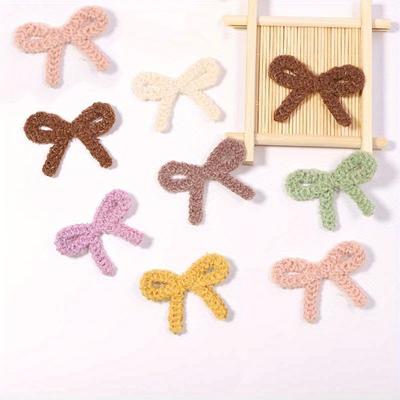 10 PZ/Lotto Nuovi Accessori Patch Fiocco Moda Ricamo Vuoto Filato di Poliestere Adesivi Fiocco