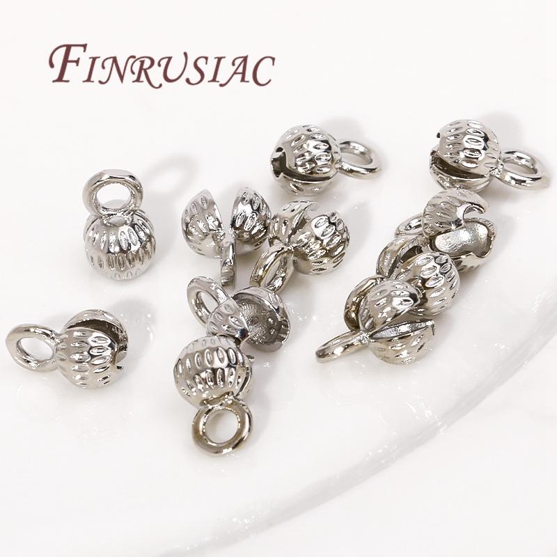 4/5.5MM Brass Cord Ends 18K Gold Plated Clam Shell Bead Tip Ball Chain Crimp Findings For DIY Beading Jewellery Making Supplies