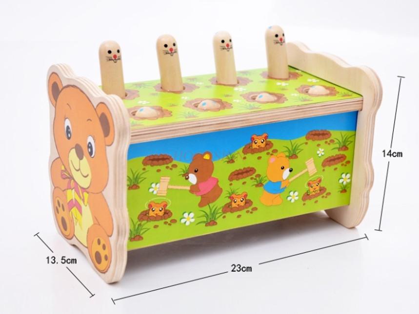 Wooden Ground Mouse Toy For Children Beneficial For Intelligence 1-3 Years Old And Multifunctional For Tapping Large Sizes