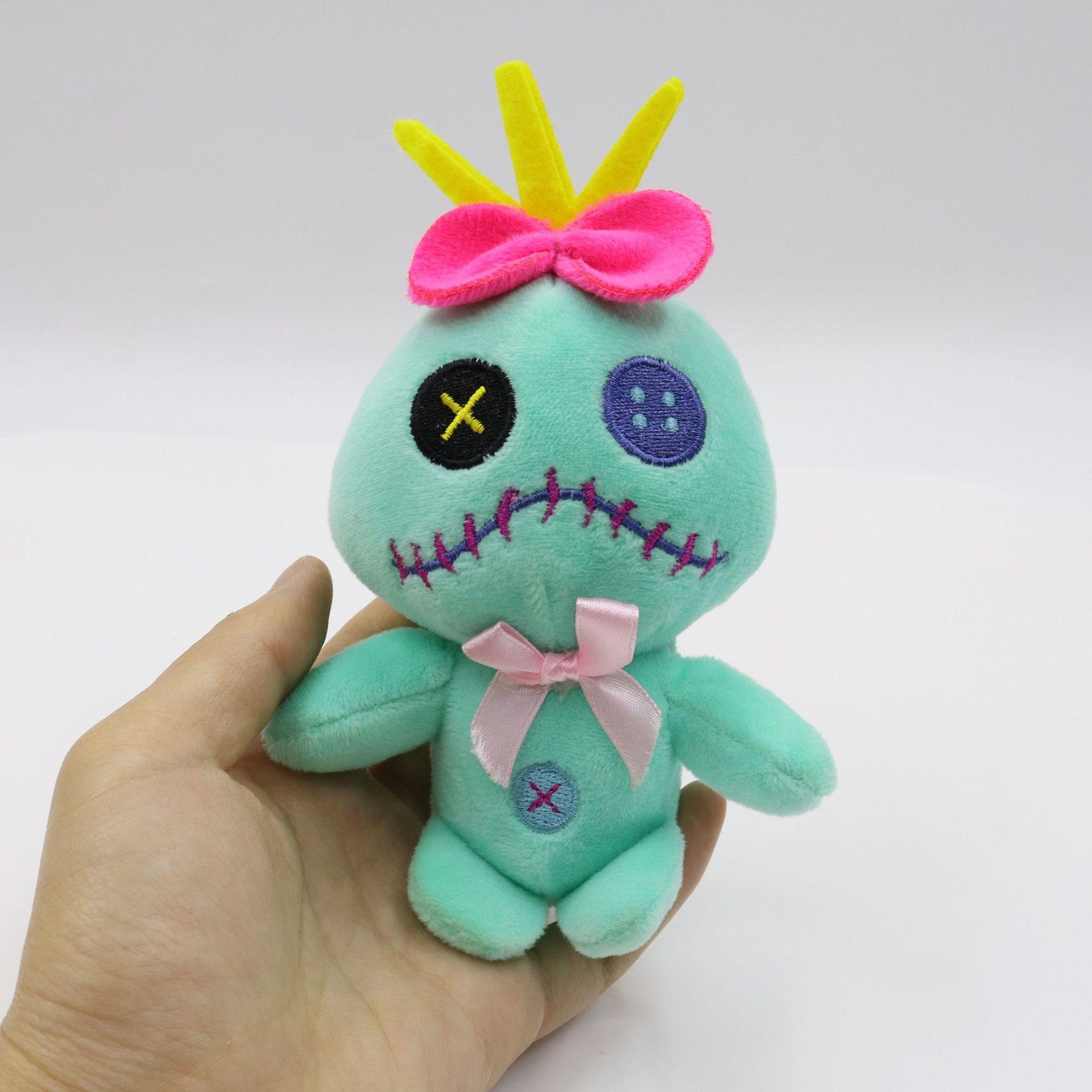 Cute Blue Alien Plush Toy Keychain Cartoon Doll Bag Pendant Claw Machine Prize Gift 10cm