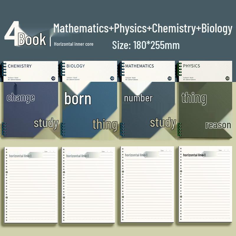 Thickened Loose-Leaf 5-Subject Notebooks for Students: Removable Pages & Error Correction Section