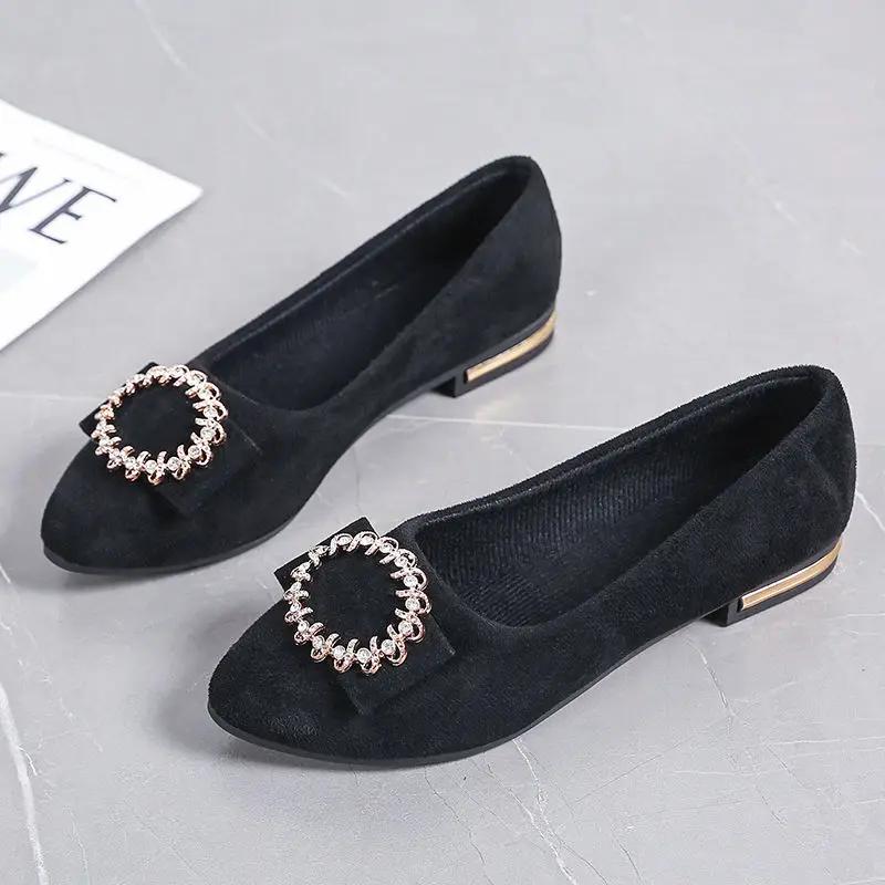 Fashion Low Heel Elegant Ladies Pumps Pointed Toe Square Heels Women's Shoes Casual on Promotion Footwear Slip Shoe Chic Point Sale 39