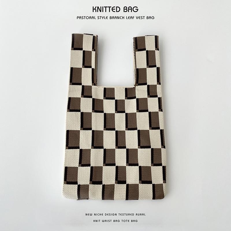 Colorful Knitted Handbags: Women's Fashion Shoulder Bags & Vest Waistcoat Styles