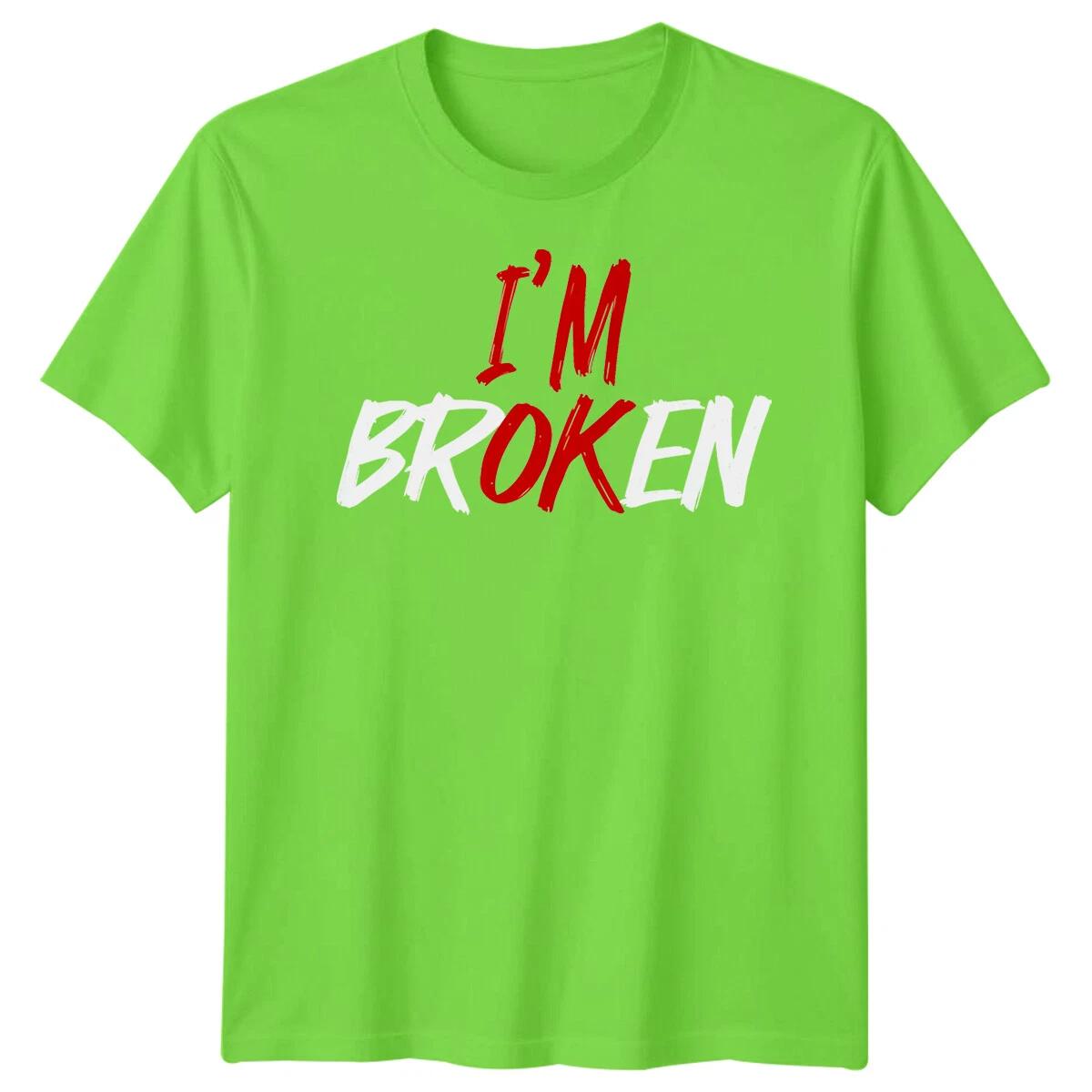 Mens Broken Typography Mental Health Awareness T-Shirt Tee Anxiety Emotional#MHA M