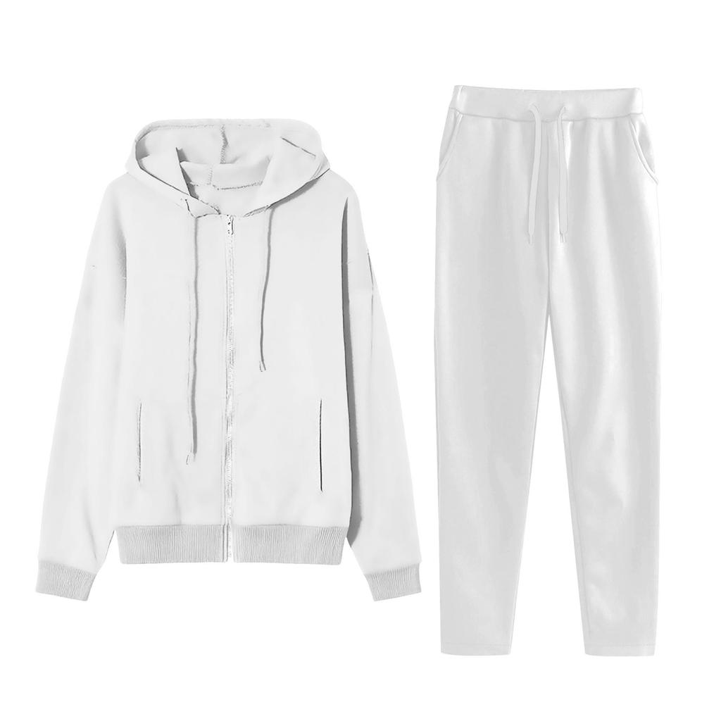 European Style Zipper Hoodie & Long Pants Two-Piece Set - Autumn/Winter Collection 2026