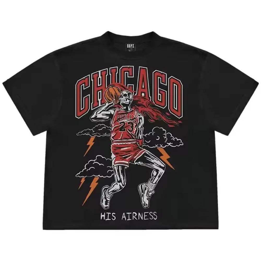 

Американский бренд Heavy Tide, футболка спортивная с коротким рукавом свободного кроя для мужчин и женщин, с принтом черепа во всю рамку XXXXXL чёрный