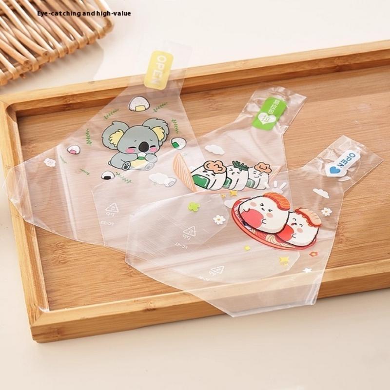 50/100 Pcs Cartoon Capybara Koala Triangle Rice Ball Packaging Bag Nori Onigiri Sushi Bag Sushi Making Mold Bento Accessories
