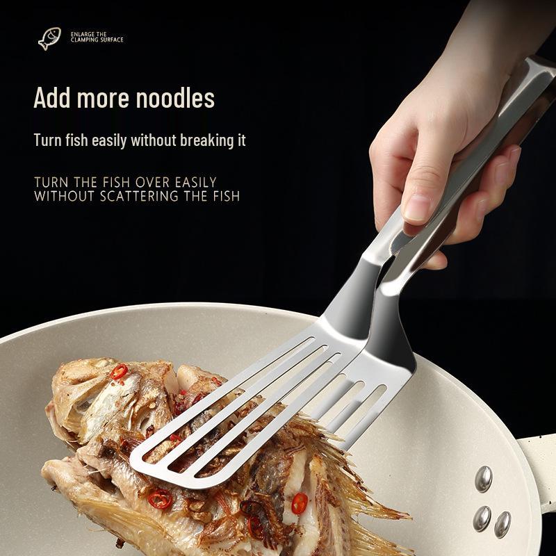 Stainless Steel Multifunctional Spatula and Food Clip for Frying and Barbecue