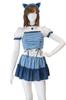 Clear Stone SugarWhip Halloween Cat Cosplay Blue Denim-Like Costume, Women's,