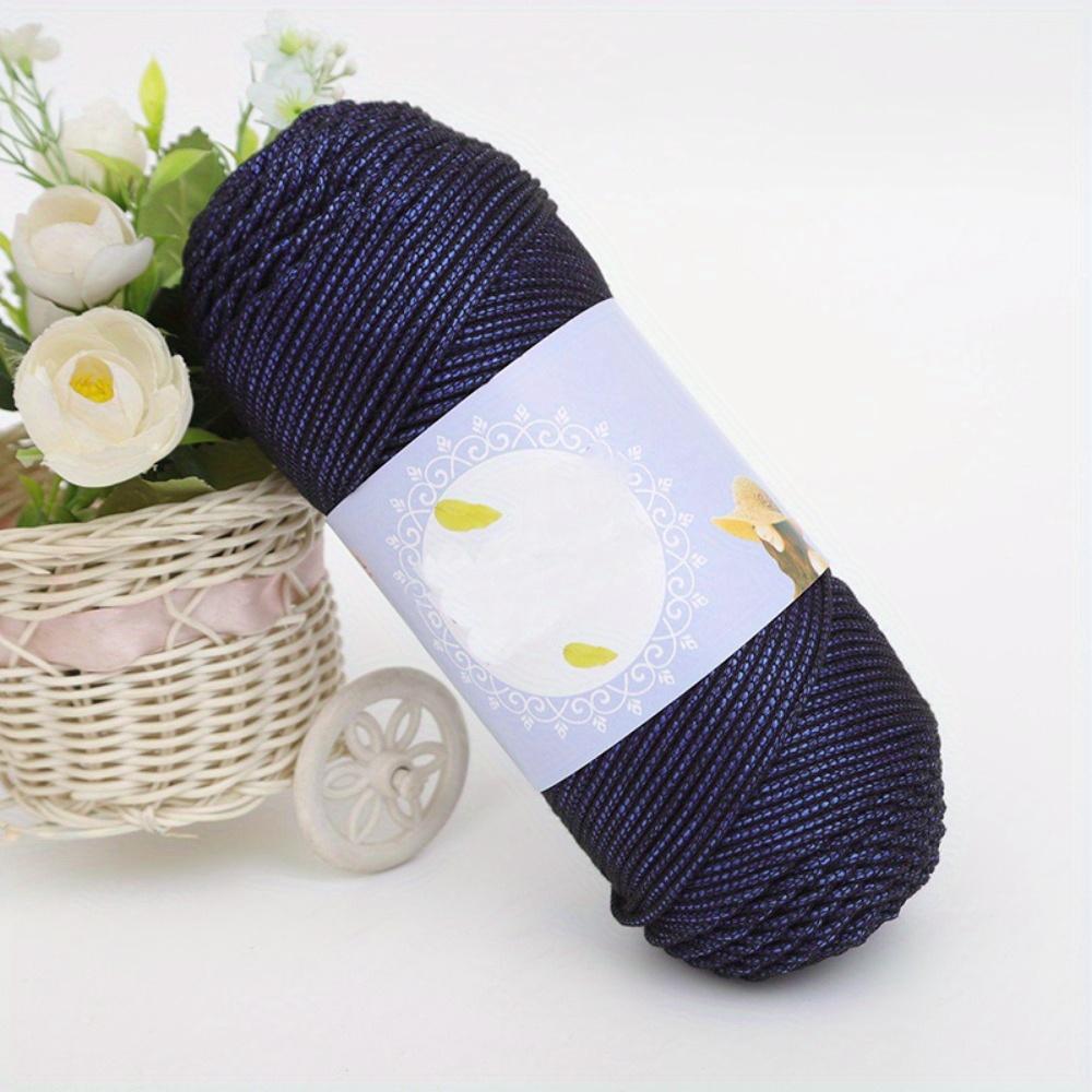 

1 шт. пряжа из смеси хлопка и льна премиум-класса, легкая и дышащая для вязания крючком шапок, обуви, сумок, разных цветов, объемная пряжа 1pc темно-синий