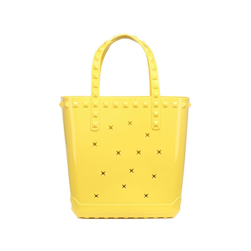 PVC-Gelee-Tasche Nischen-Damenhandtasche Mode Loch Hohl Gemüsekorb DIY Tragbare Strandtasche