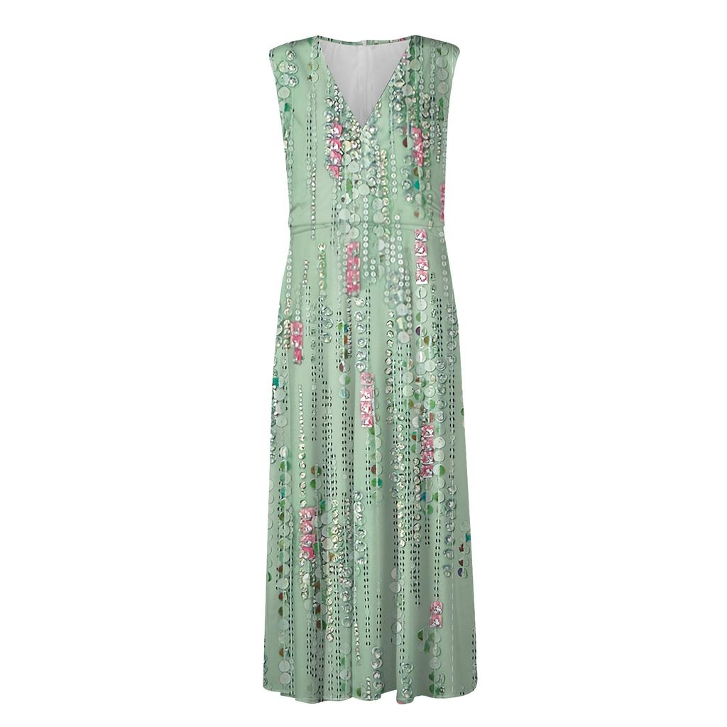 Women's Long Dress Maxi Dress Casual Dress Swing Dress A Line Dress Floral Fashion Streetwear Outdoor Daily Date Print Sleeveless V Neck Dress