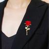 Diamond Studded, Rose Brooch, Simple, Elegant, Dripping Oil, Chest Flower, Fashionable Design Sense, Clothing Flower Accessories