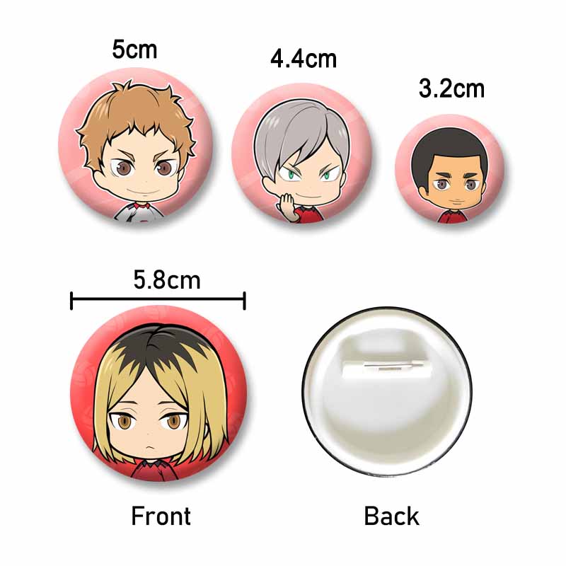 Classic Anime Soft Button Pins Cartoon Role Shoyo Hinata Cosplay Badge Kenma Tetsuro Pins DIY Bag Clothes Decor Accessories Gift