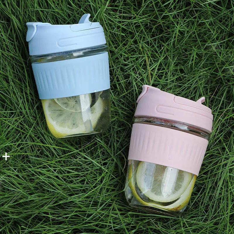 500ML Portable Sports Water Bottle Straw BPA Free Leakproof Gym Bottle Drink Mugs Outdoor Sports Student Couple Water Cup