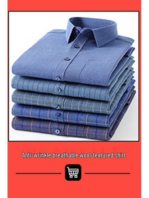 Men's Long Sleeve Washed Cotton Oxford Shirt - Slim Fit, Plaid, Iron-Free Stripes, Casual Style