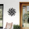 1 szt. Wacky Sun Decor Hippie Fun Metal Art, Fantazyjny wystrój ścienny i ogrodowy w kształcie słońca, Niepowtarzalna dekoracja patio i ganku, Zabawny znak słońca