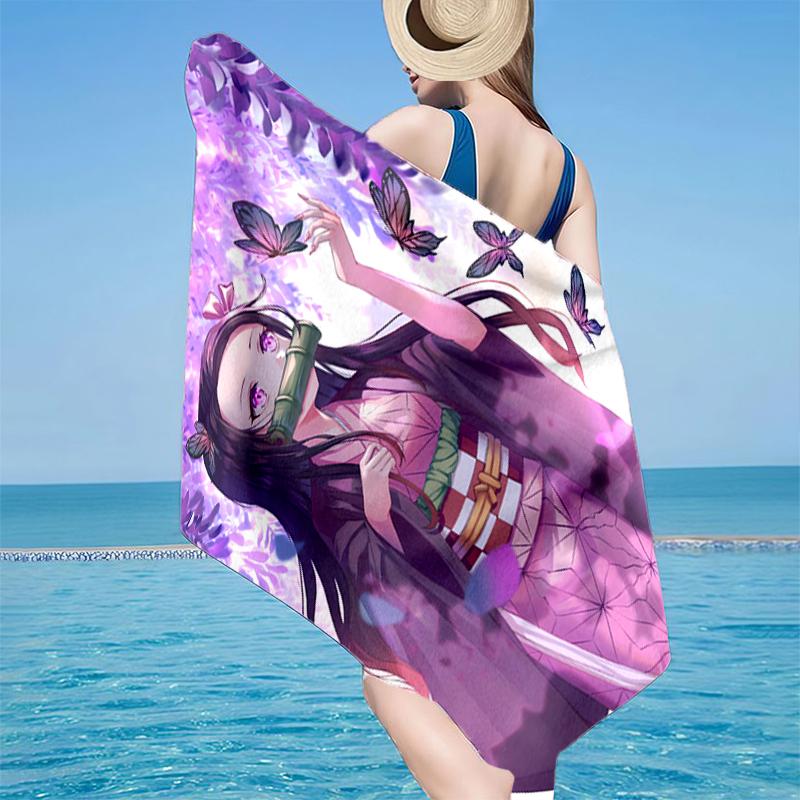 Vibrant Anime Characters Beach Towel, Super Soft Microfiber, Gift for Her/Him, Birthday, for Pool, Beach, Travel, Home Decor Fan gifts