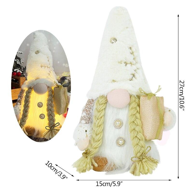 Merry Christmas LED Luminous Faceless Forest Old Man Elf Doll Ornament Navidad New Year Christmas Gift Children Faceless Doll