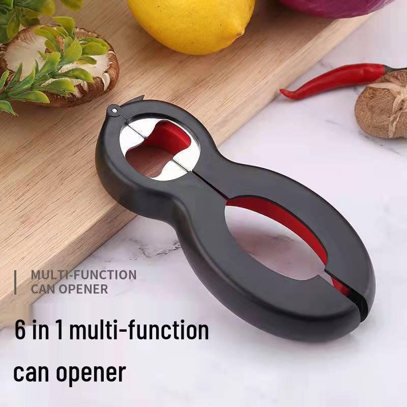 6-in-1 Stainless Steel Multi-Purpose Can & Bottle Opener