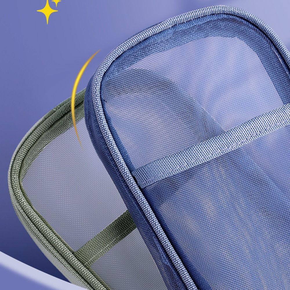 Double-layer Pen Bag Mesh Pen Pouch New Stationery Bag  Gift