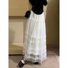 High-end Fungus Lace A-shaped Skirt Women's Spring New Mesh Medium and Long Cake Fluffy Skirt