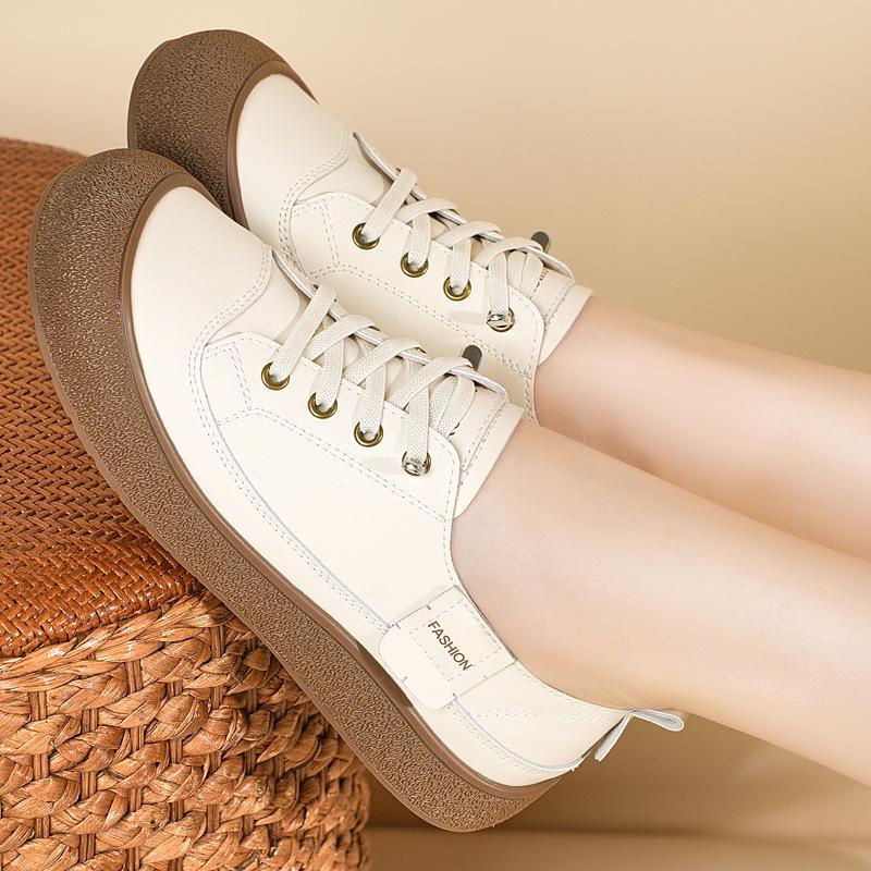 Női 2025-ös alkalmi divat tornacipő valódi bőrből: Kényelmes, Könnyű, Csúszásmentes, Sokoldalú, Puha Rugalmas, Kopásálló Minden Évszakra