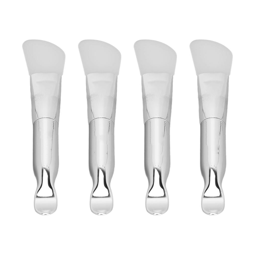 4pcs Face Mask Brushes Set Double Ended Silicone Aluminum Handle Cosmetic Beauty Tool