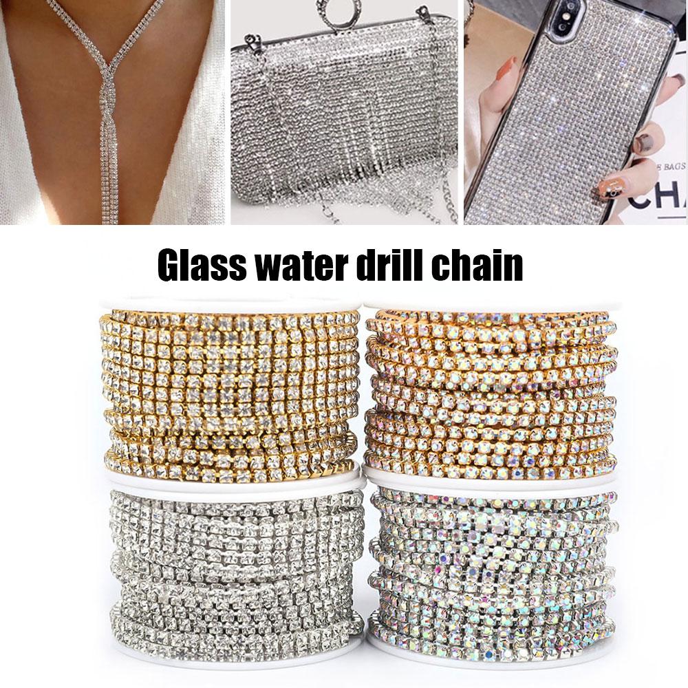 11yards/roll Crystal Rhinestone Chain Decorative Applique Crystal Trimmings Rhinestone Chain DIY Jewelry Making Accessories