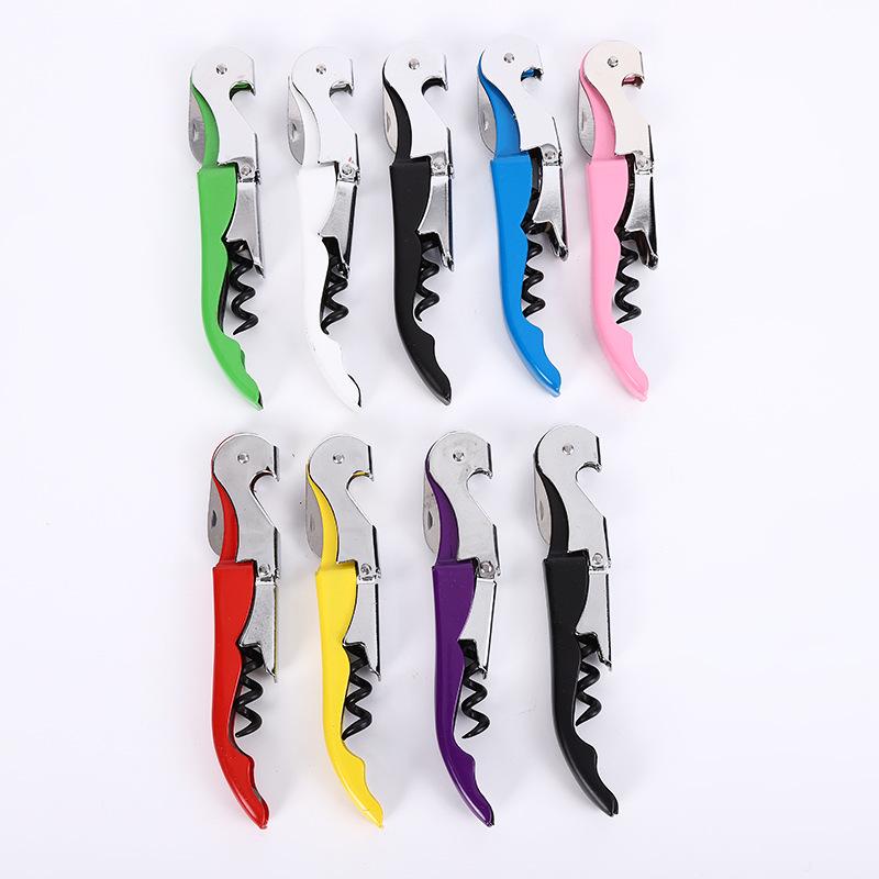 Portable Two-in-One Colorful Corkscrew and Red Wine/Beer Bottle Opener with Custom Logo Option