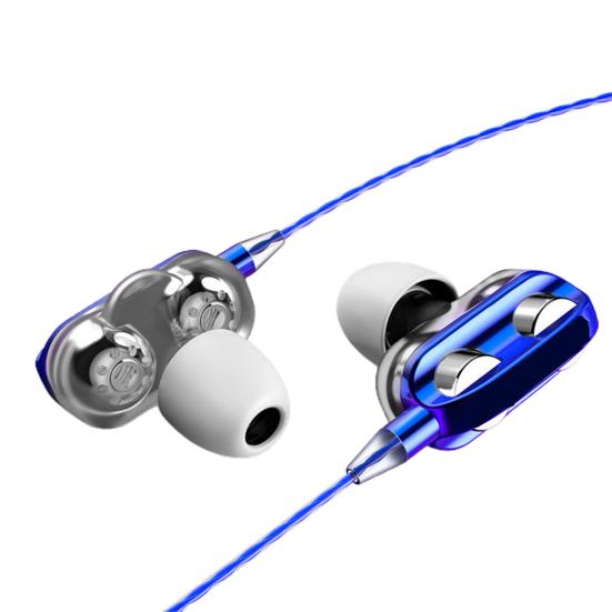 A4 Universal Wire Control Double Moving Coil Subwoofer Earphone In-ear Earplugs Headset