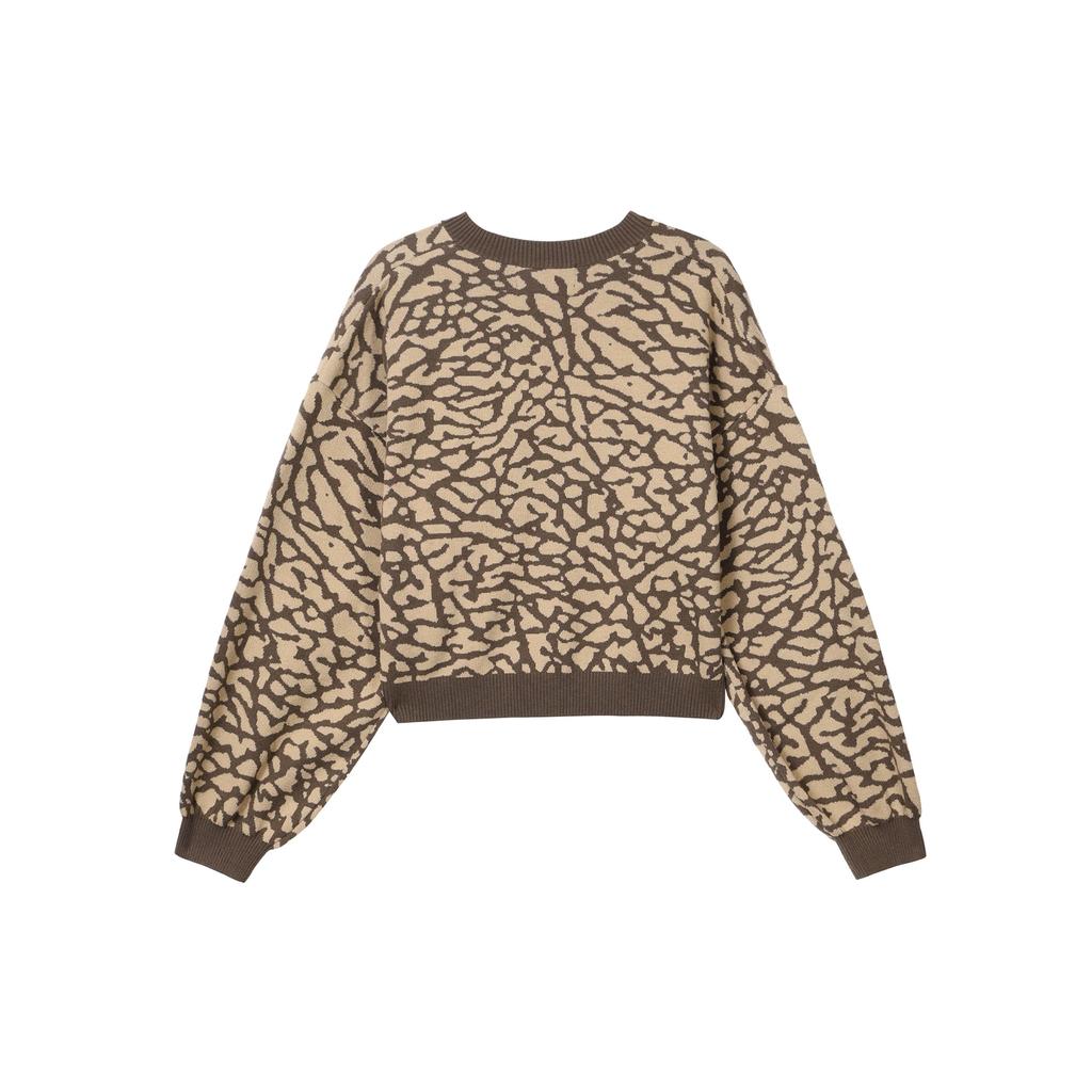 Jordan Womens Flight Jacquard Knit Cardigan (Asia Sizing) Palomino Cement Women Streetwear DX0449-274