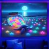 Ultraviolet cosmic vortex luminous tapestry, indoor mood to create atmosphere, psychedelic luminous art, bedroom decoration