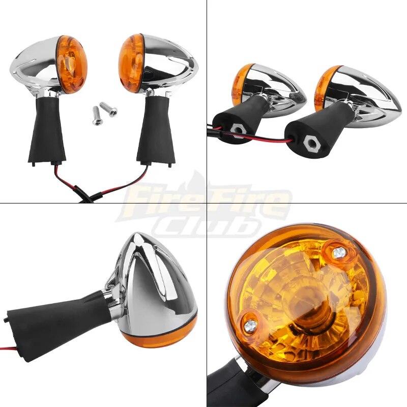 Front&Rear Motorcycle Halogen Turn Signal Lights Amber Indicators Relocation For Indian Scout Sixty BOBBER 2014- 18 17 16 15