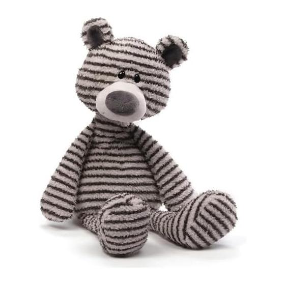 Gund Zag Teddy Bear Black and White Striped Stuffed Animal, 16 inches