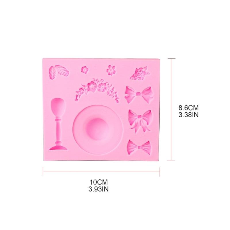 Hat Bowknot Flower Silicone Mold Fondant Chocolate Mould DIY Cake Dessert Mould Homes Kitchen Baking DIY Supplies