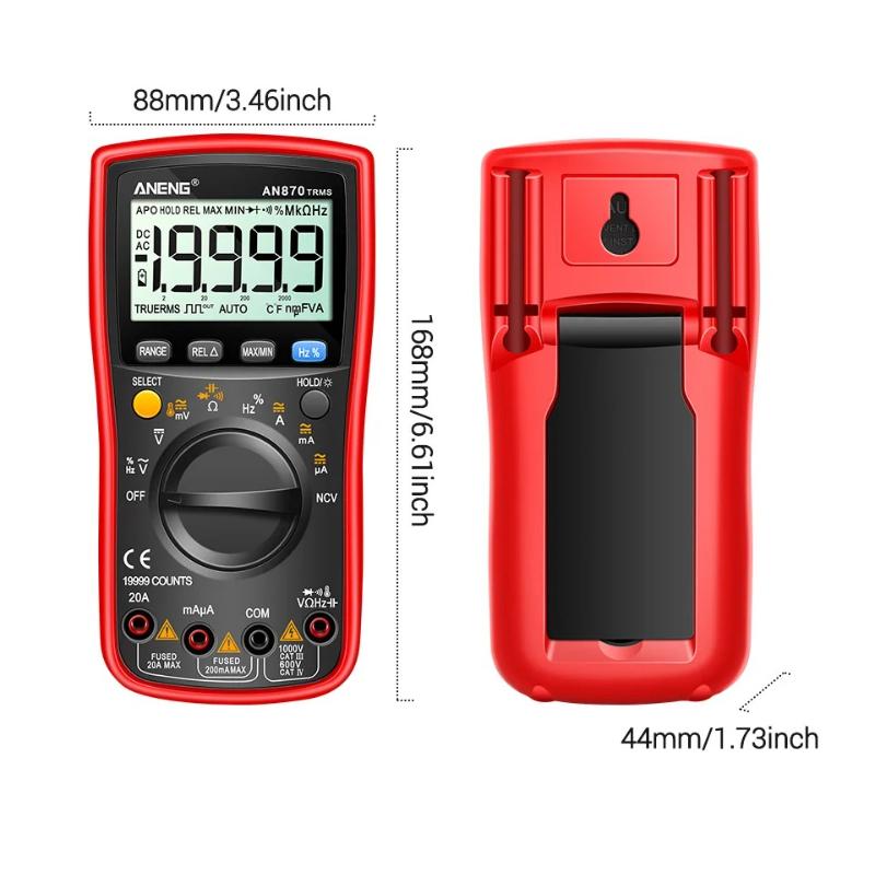 High Precision 19999 Counts Digital Multimeter True Rms Multimeters AC/DC Current Meter Voltimetro Profesional Voltage Tester ANENG AN870 VA Display