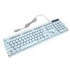 Gaming Keyboard USB Round 104 Keycaps Backlit Ergonomic Fodable Feet Multimedia Keys Wired Keyboard