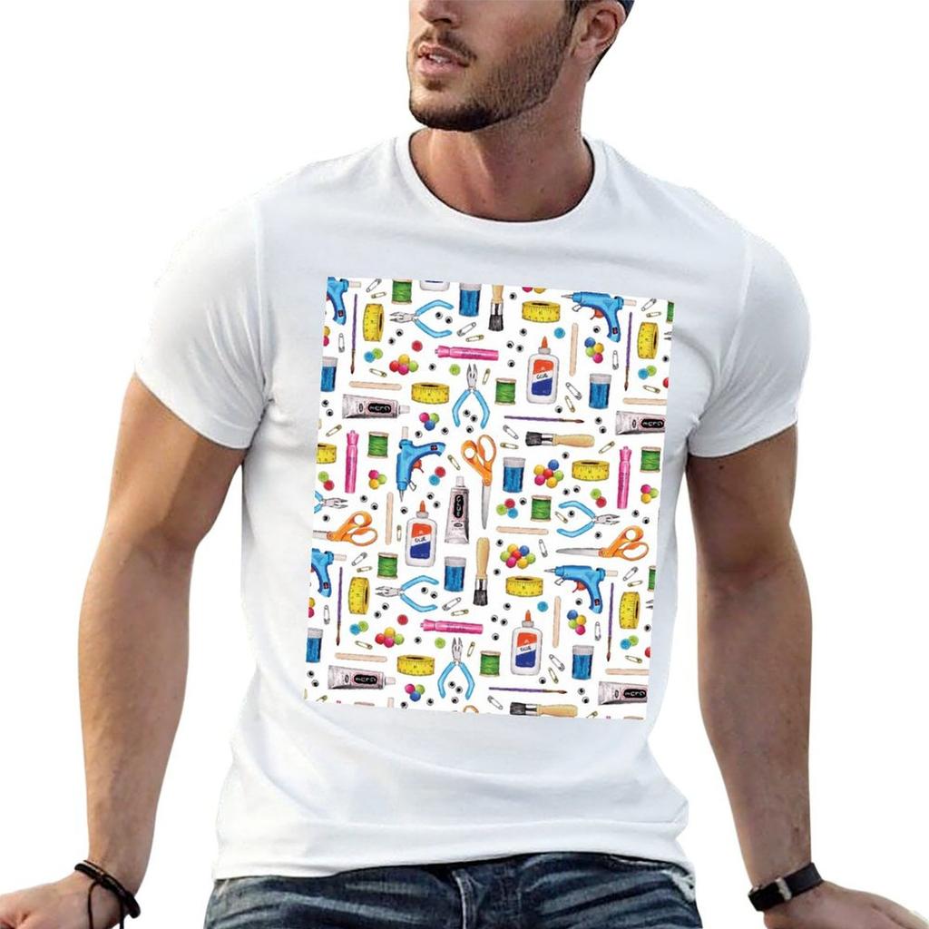 Cute Craft Supplies Pattern Tshirt T Shirt Personalised Unisex T Shirts High Quality Luxury Brand Graphic T Shirts For Unisex Tshirt