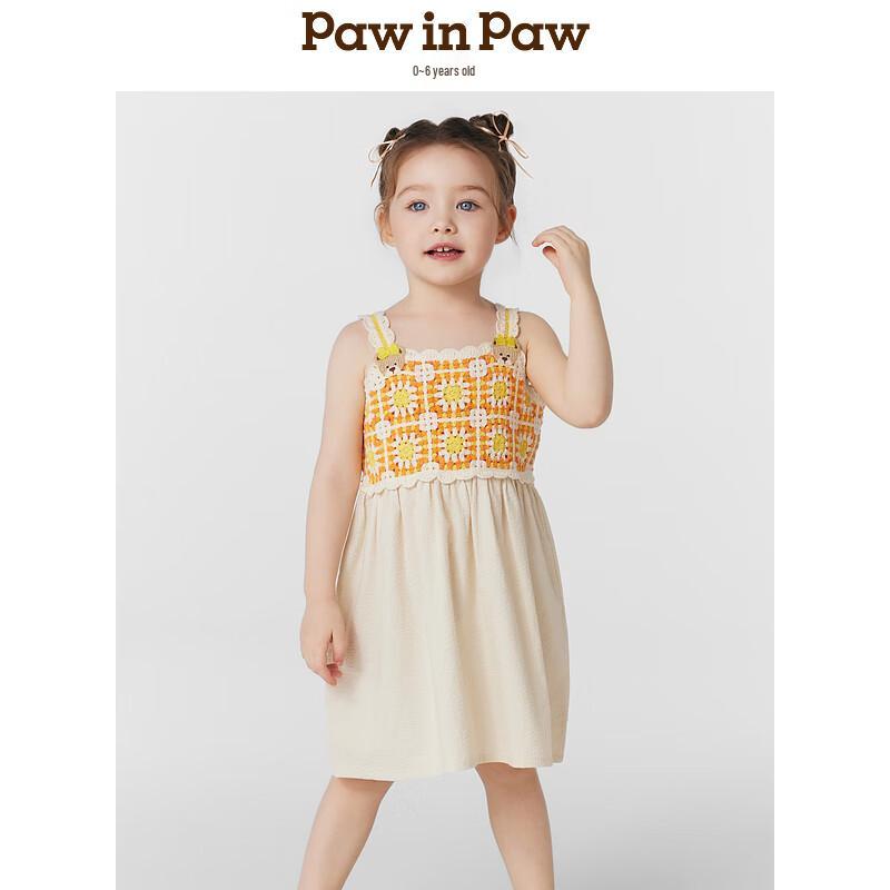 PawinPaw Baby Girl s Cartoon Bear Strap Dress 100