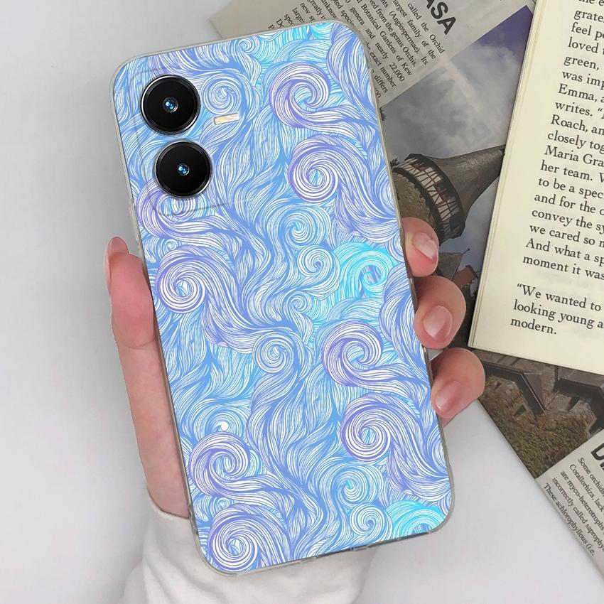 Covers Case For Vivo Y22S Y27 Y33 Y35 Y36 Y37 Retro Checkered Pattern Camera Protection Transparent TPU Anti Slip Protective Shell For Vivo Phone Bags