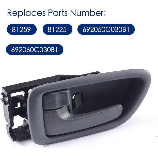 2Pcs Interior Door Handles Driver & Passenger Side For 2001-2007 Toyota Sequoia, 2000-2004 Avalon, 2004-2006 Tundra - Crew Cab ONLY - Four Full-Sized