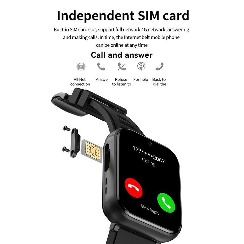 Rainbuvvy Q668 4G Akıllı Saat Telefon 1,99 inç ekran Android 9.0 Dört Çekirdekli 2GB RAM 16GB ROM 930mAh WIFI 5MP Çift Kamera Zarif Saat