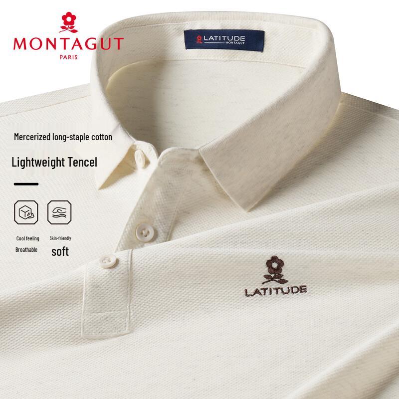 MONTAGUT Men s Silky Long-Staple Cotton Polo Shirt M