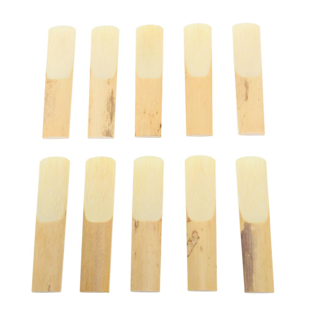 10Pcs Tenor Saxophone Reeds Set Bb Key Sax Replacement Parts Accessories Non Deform with Plastic Box 2.0 Hardness