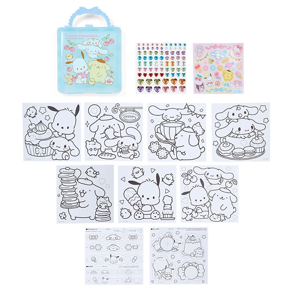 Sanrio Coloring Sticker 16cm Wide x 3cm Deep x Sanrio 429139 & Set, Blue, Approx. 22.5cm High, Characters,